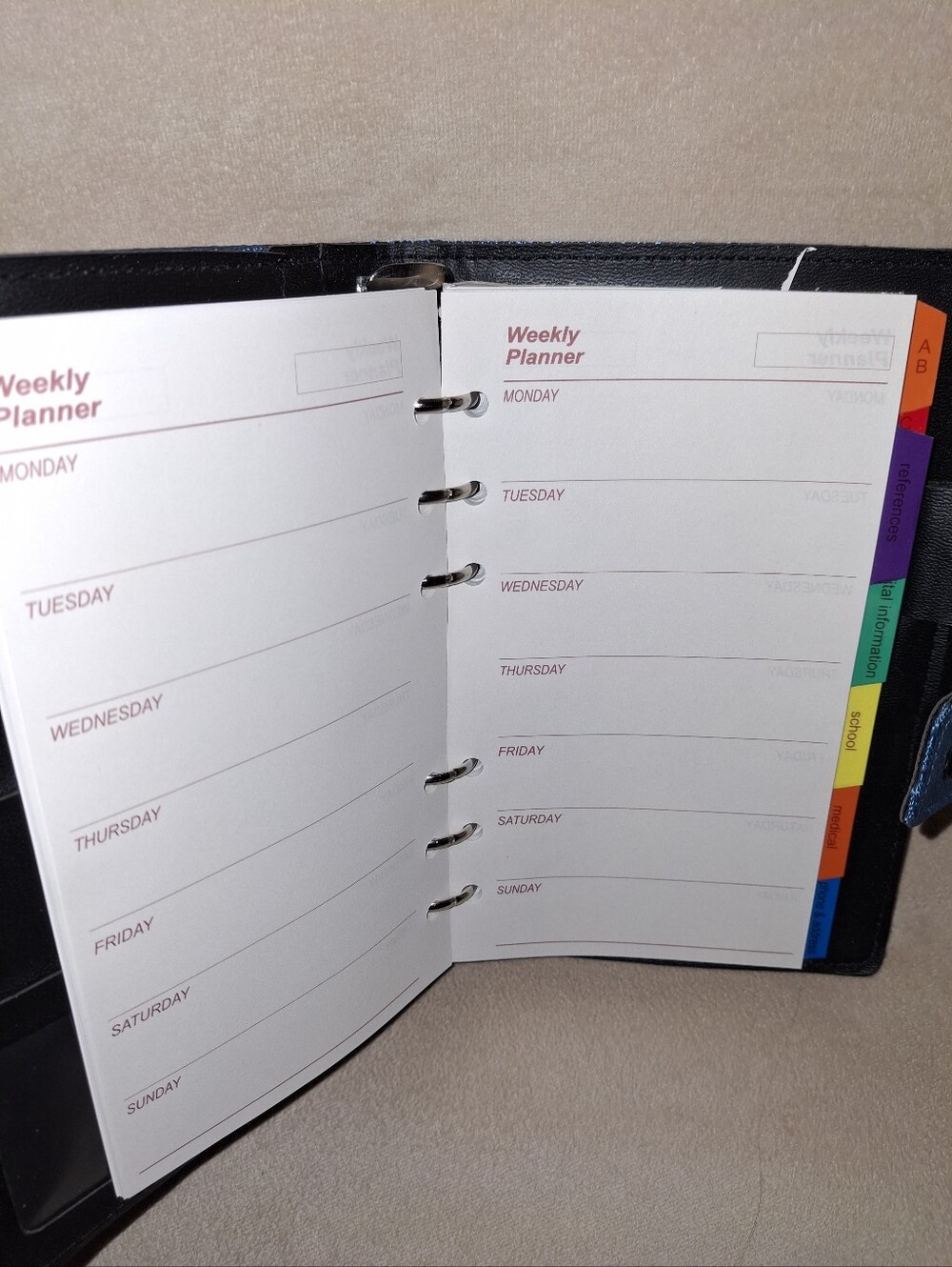 Weekly Planner Organizer - Black Cover